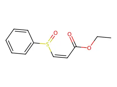 3-Phenylsulfanyl-acrylic acid ethyl ester-S-oxide structure