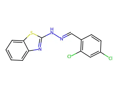 N-[(2,4-dichlorophenyl)methylideneamino]-1,3-benzothiazol-2-amine structure