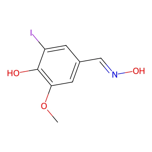 4-Hydroxy-3-iodo-5-methoxybenzaldehyde oxime structure