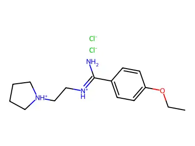 Benzenecarboximidamide, 4-ethoxy-N-(2-(1-pyrrolidinyl)ethyl)-,dihydrochloride structure