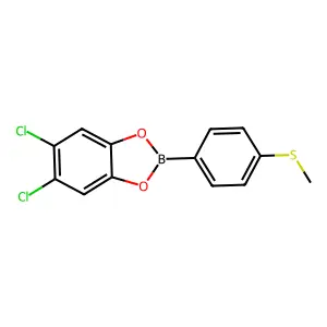 Benzeneboronic acid, p-methylthio-, 1,2-(4,5-dichlorophenylene) ester structure