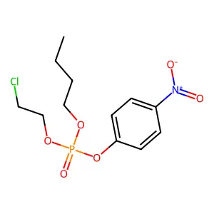 Phosphoric acid, butyl 2-chloroethyl p-nitrophenyl ester structure