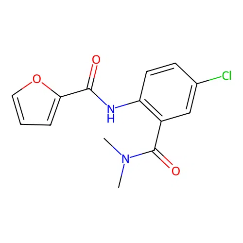 N-[4-chloro-2-(dimethylcarbamoyl)phenyl]furan-2-carboxamide structure