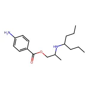 Benzoic acid, p-amino-, 2-(4-heptylamino)-1-propyl ester structure