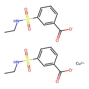 BENZOIC ACID, m-(ETHYLSULFAMOYL)-, COPPER SALT (2:1), DIHYDRATE structure
