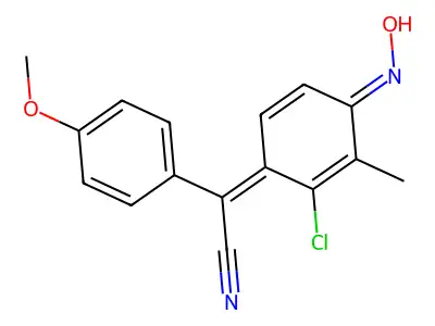2,5-Cyclohexadiene-.delta.(sup1,.alpha.)-acetonitrile, 2-chloro-.alpha.- structure