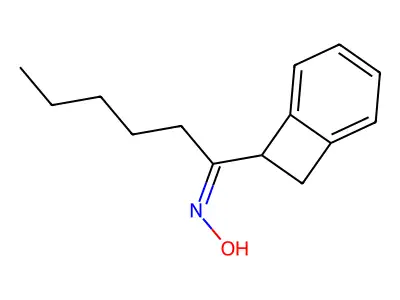 N-[1-(7-bicyclo[4.2.0]octa-1,3,5-trienyl)hexylidene]hydroxylamine structure