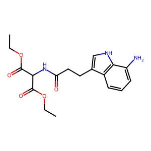Malonic acid, acetamido(7-amino-3-indolylmethyl)-, diethyl ester structure