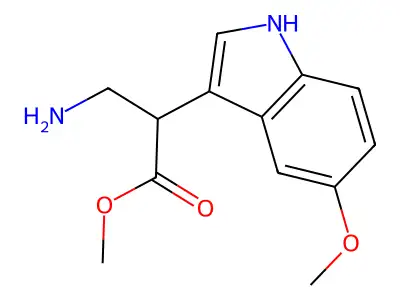 Methyl alpha-(aminomethyl)-5-methoxy-1H-indole-3-acetate structure
