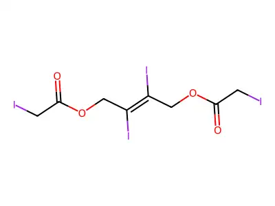 [2,3-Diiodo-4-(2-iodoacetyl)oxybut-2-enyl] 2-iodoacetate structure