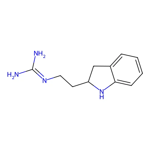 2-[2-(2,3-dihydro-1H-indol-2-yl)ethyl]guanidine structure