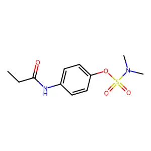 Propionanilide, p-hydroxy-, dimethylsulfamate structure