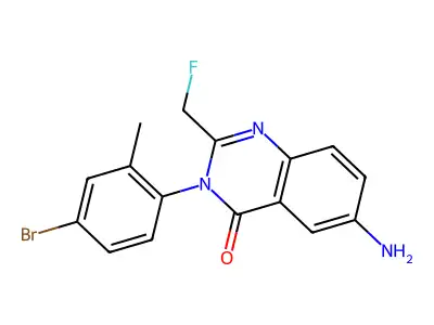 4(3H)-Quinazolinone, 6-amino-3-(4-bromo-o-tolyl)-2-fluoromethyl- structure