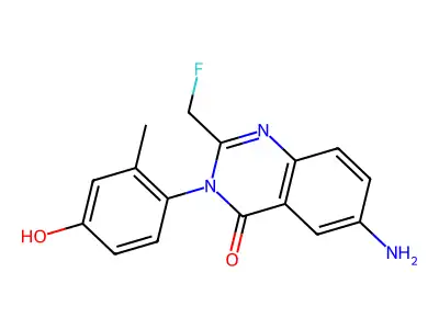 4(3H)-Quinazolinone, 6-amino-2-(fluoromethyl)-3-(4-hydroxy-2-methylphenyl)- structure