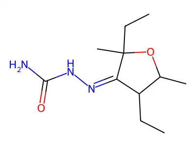 [(2,4-Diethyl-2,5-dimethyloxolan-3-ylidene)amino]urea structure