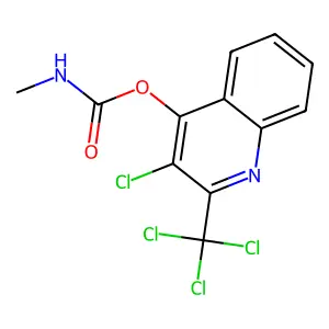 4-Quinolinol, 3-chloro-2-trichloromethyl-, methylcarbamate structure