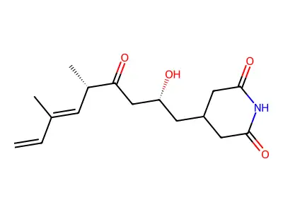 4-(2-Hydroxy-5,7-dimethyl-4-oxo6,8-nonadienyl)-2,6-piperidinedione structure