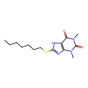 8-Heptylthiotheophylline structure