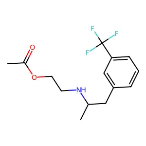 Ethanol, 2-(alpha-methyl-m-trifluoromethylphenethylamino)-, acetate structure