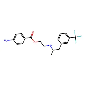 Ethanol, 2-(alpha-methyl-m-trifluoromethylphenethylamino)-, p-aminobenzoate structure