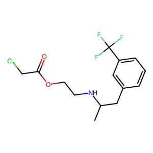 Ethanol, 2-(alpha-methyl-m-trifluoromethylphenethylamino)-, chloroacetate structure