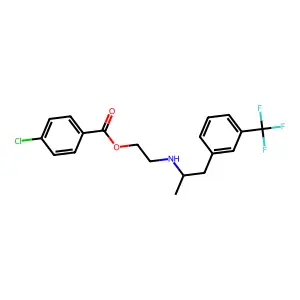 Ethanol, 2-(alpha-methyl-m-trifluoromethylphenethylamino)-, p-chlorobenzoate structure