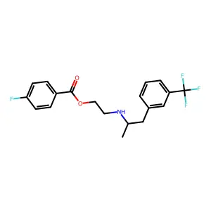 Ethanol, 2-(alpha-methyl-m-trifluoromethylphenethylamino)-, p-fluorobenzoate structure