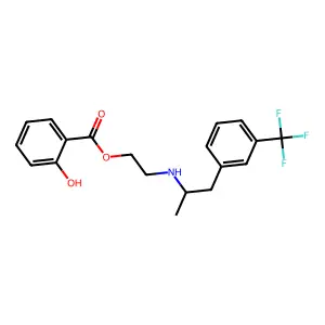 Ethanol, 2-(alpha-methyl-m-trifluoromethylphenethylamino)-, o-hydroxybenzoate structure
