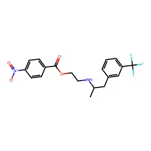 Ethanol, 2-(alpha-methyl-m-trifluoromethylphenethylamino)-, p-nitrobenzoate structure