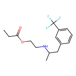 Ethanol, 2-(alpha-methyl-m-trifluoromethylphenethylamino)-, propionate structure