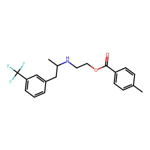 Ethanol, 2-(alpha-methyl-m-trifluoromethylphenethylamino)-, p-toluate structure
