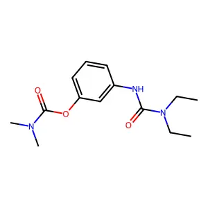 Urea, 1,1-diethyl-3-(m-hydroxyphenyl)-, dimethylcarbamate (ester) structure