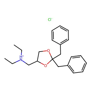 1,3-Dioxolane, 2,2-dibenzyl-4-(diethylaminomethyl)-, hydrochloride structure