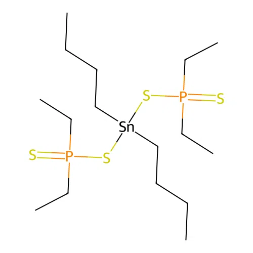Tin, dibutylbis(diethylphosphinodithioato-S,S')- structure