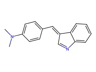4-(indol-3-ylidenemethyl)-N,N-dimethylaniline structure