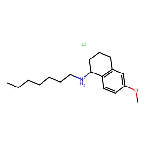 1-Naphthylamine, 1,2,3,4-tetrahydro-N-heptyl-6-methoxy-, hydrochloride structure