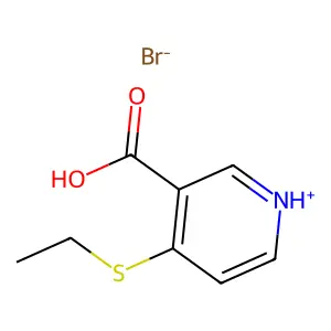 Nicotinic acid, 4-(ethylthio)-, hydrobromide structure