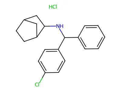 2-Norbornanamine, N-(4-chlorobenzhydryl)-, hydrochloride structure
