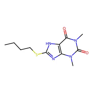 Theophylline, 8-butylthio- structure