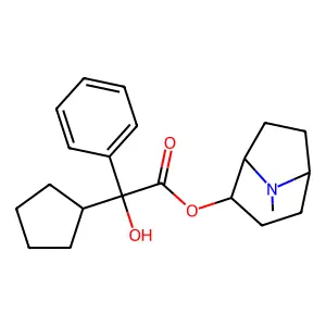 (+)-2alpha-Tropan-2-ol, (+-)-2-cyclopentyl-2-phenylglycolate structure