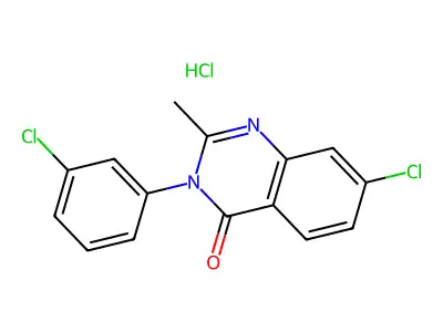 4(3H)-Quinazolinone, 7-chloro-3-(3-chlorophenyl)-2-methyl-, monohydrochloride structure