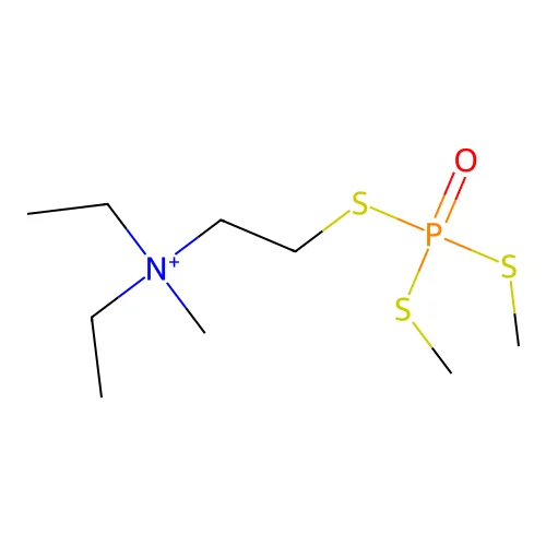 2-Bis(methylsulfanyl)phosphorylsulfanylethyl-diethyl-methylazanium structure