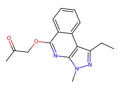 2-Propanone, 1-((1-ethyl-3-methyl-3H-pyrazolo(3,4-c)isoquinolin-5-yl)oxy)- structure