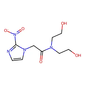 N,N-Bis(2-hydroxyethyl)-2-nitro-1H-imidazole-1-acetamide structure