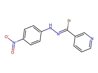 Nicotinoyl bromide 4-nitrophenylhydrazone structure