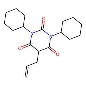 Barbituric acid, 5-allyl-1,3-dicyclohexyl- structure