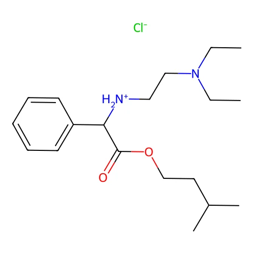 2-(Diethylamino)ethyl-[2-(3-methylbutoxy)-2-oxo-1-phenylethyl]azanium chloride structure