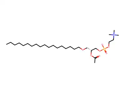 2-[(2-Acetyloxy-3-octadecoxypropoxy)-hydroxyphosphoryl]oxyethyl-trimethylazanium structure