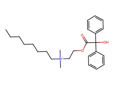 (2-Hydroxyethyl)dimethyloctylammonium, benzilate ester structure