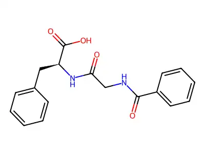 N-(hippuryl)phenylalanine structure